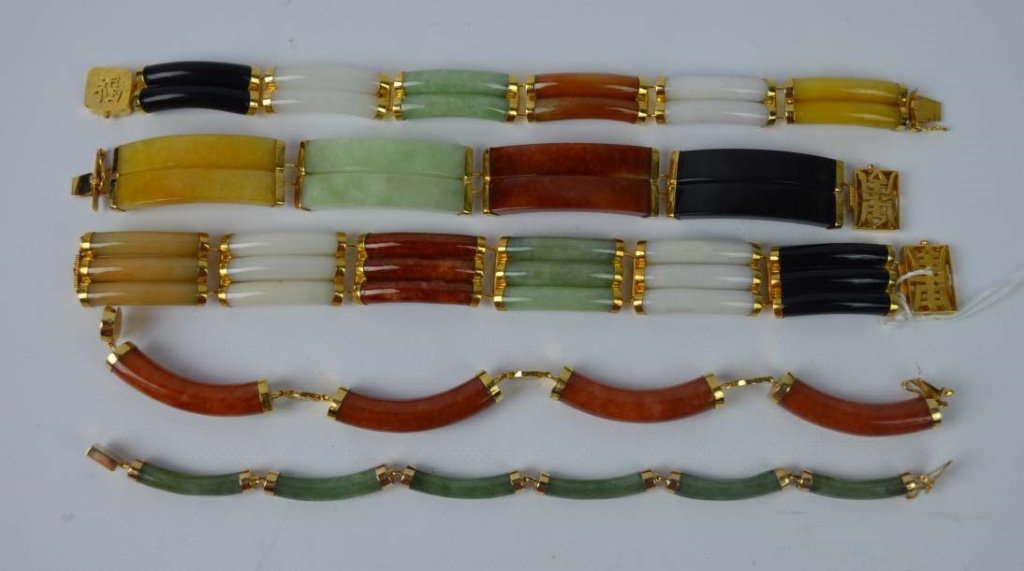 5 Chinese Polished Jadeite and 14K Gold (1 of 6)