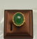 18K Gold Large Bright green jadeite diamond Ring - 2