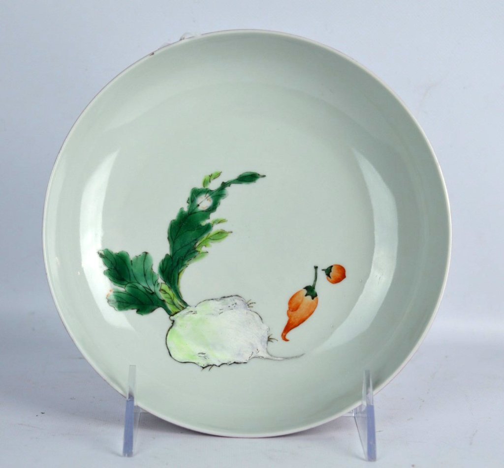 Unusual Chinese Enameled Porcelain Ruby-Back Plate (1 of 8)