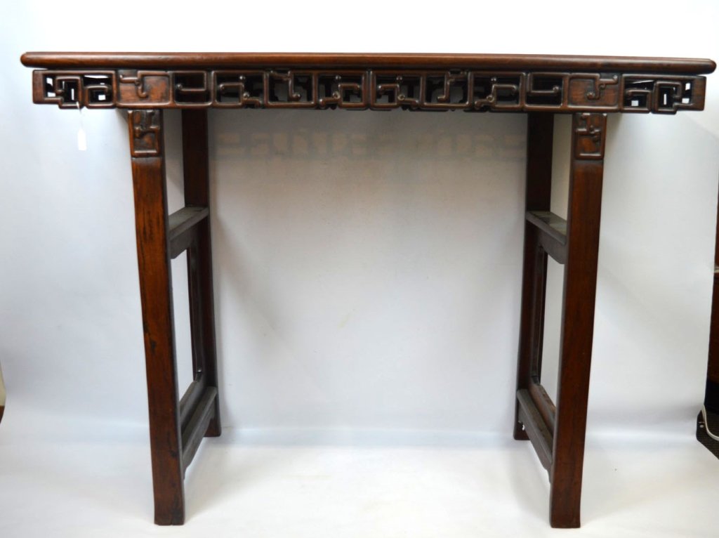 Good Chinese Hongmu Altar Table w Pierced Skirt (1 of 10)