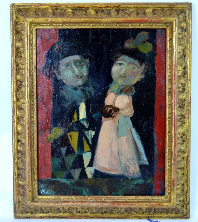 David McLeod Martin; " Harlequin & Columbine" Oil (1 of 8)