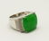 Bright Apple Green Jadeite Jade Man's Ring. - 4