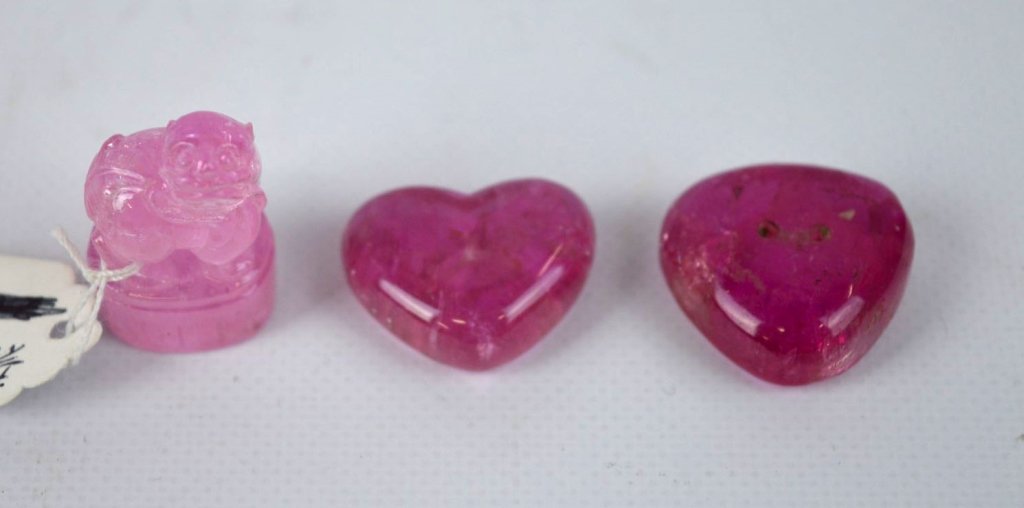 3 Antique Chinese Carved Pink Tourmalines (1 of 7)
