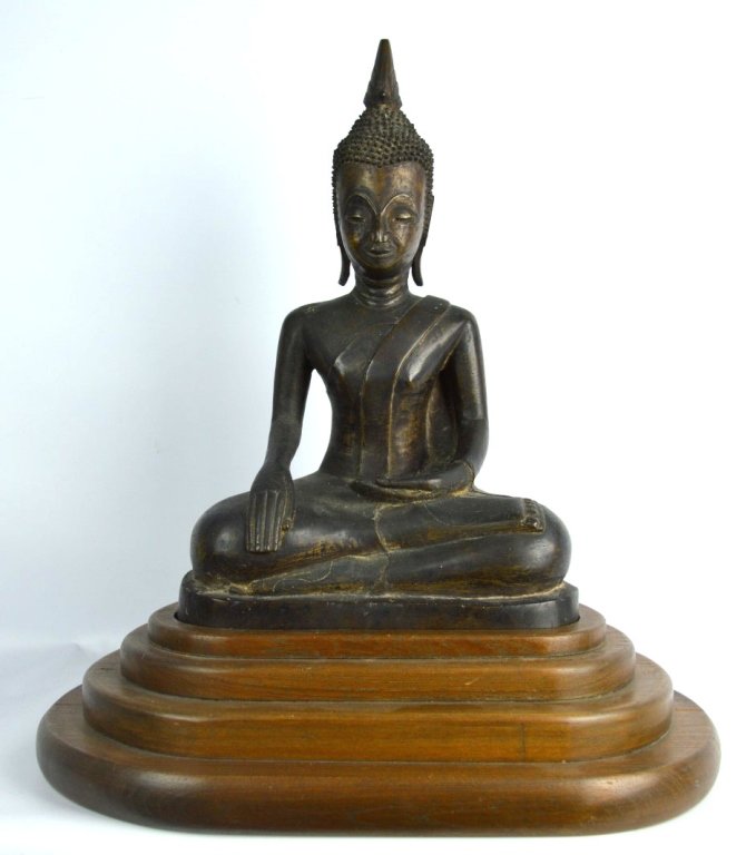 Antique Asian Cast Bronze Seated Buddha (1 of 7)