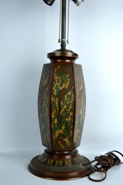 Large Japanese Dragon Cloisonne & Bronze Finial (1 of 6)