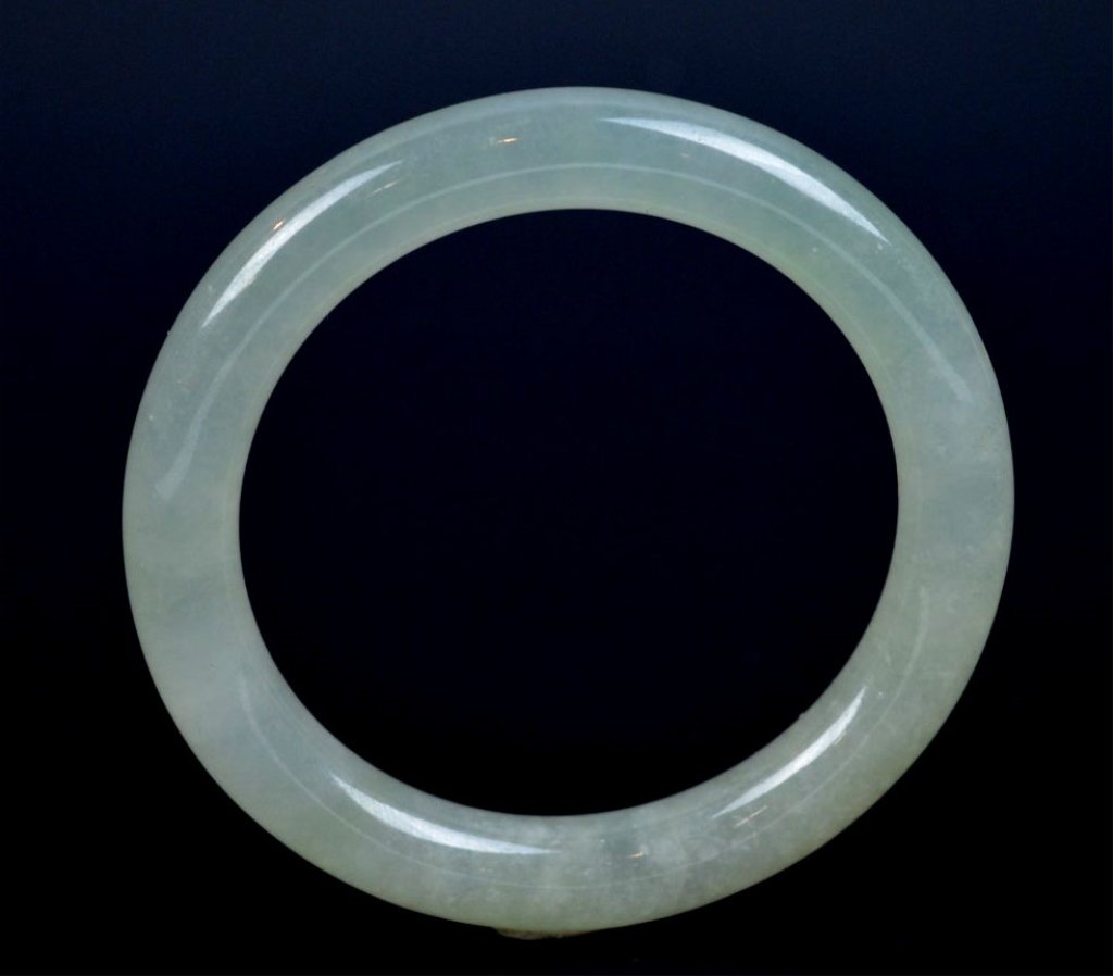 Natural Chinese White Ice Jadeite Thick Bangle (1 of 6)