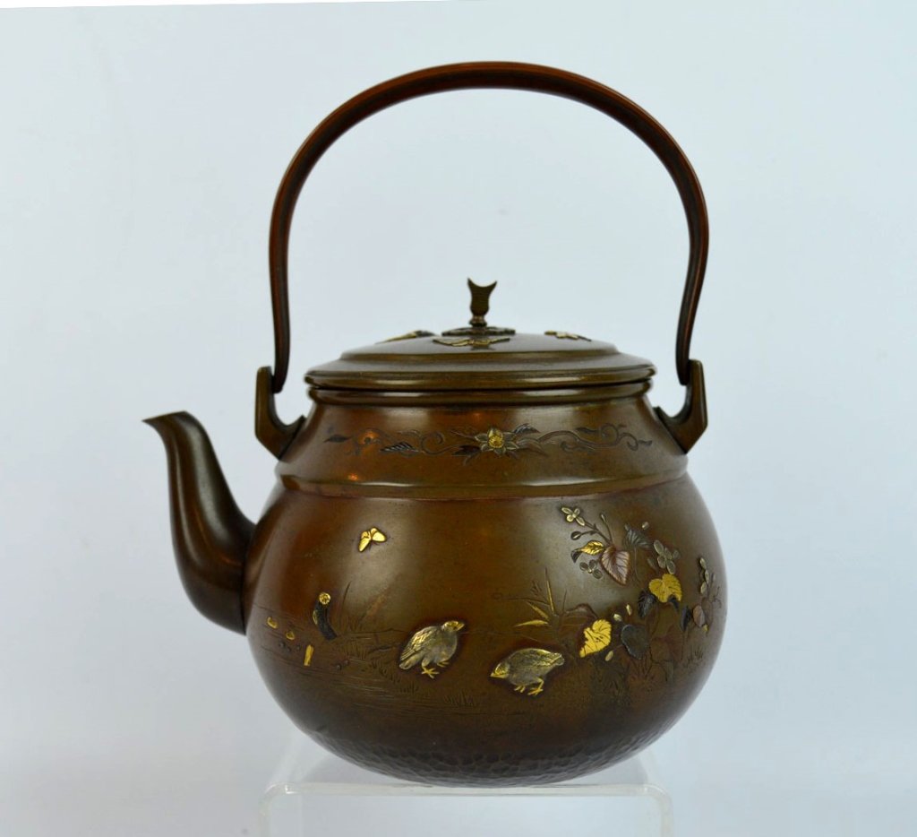 19th C Japanese Mixed-Metal Aesthetic Teapot (1 of 10)