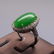 Apple Green Jadeite Jade Diamond Lady's Ring - 5