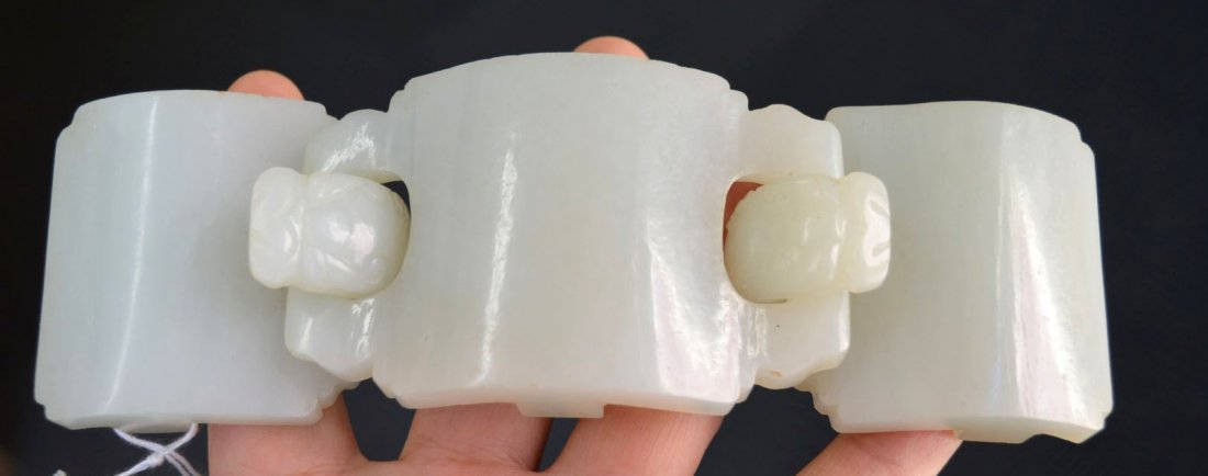 Qing or Earlier Very White Jade Chinese 3pt Buckle (1 of 10)