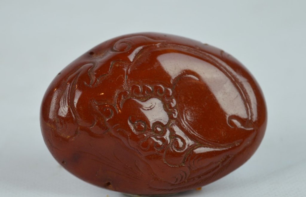Rare Ming or Earlier Carved Amber Lion Plaque (1 of 6)
