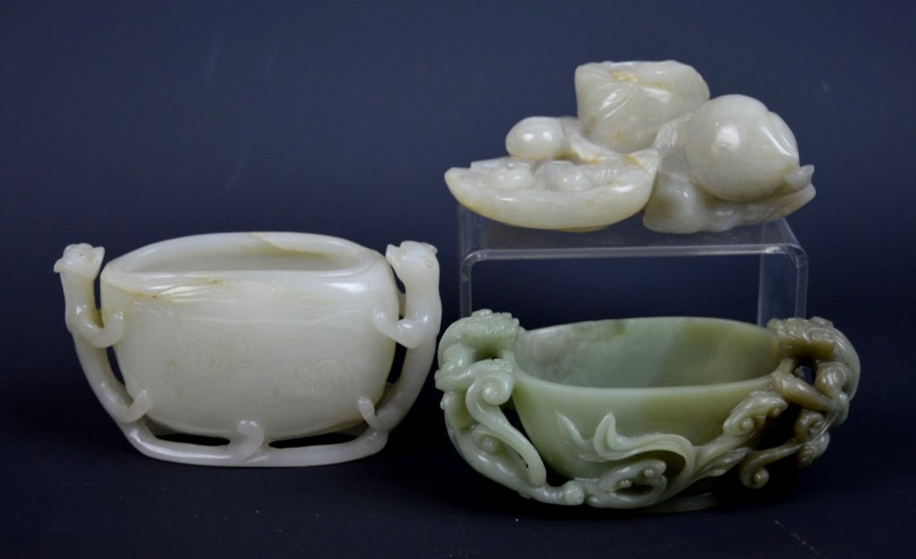 3 - Fine 19th C Chinese Carved Jade Water Pots (1 of 9)