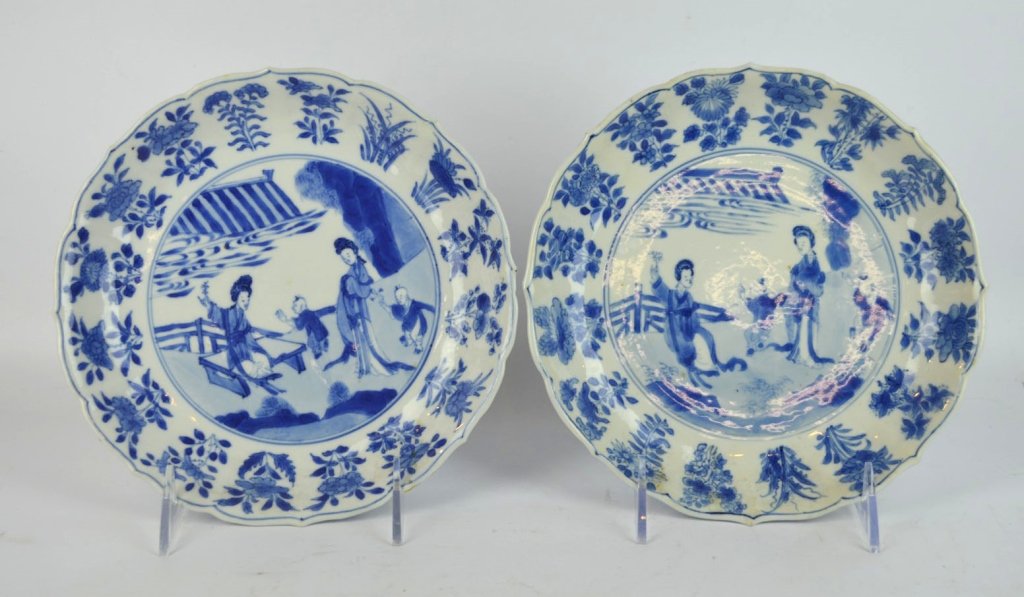 Pr. Chinese Kangxi Blue & White Porcelain Plates (1 of 10)