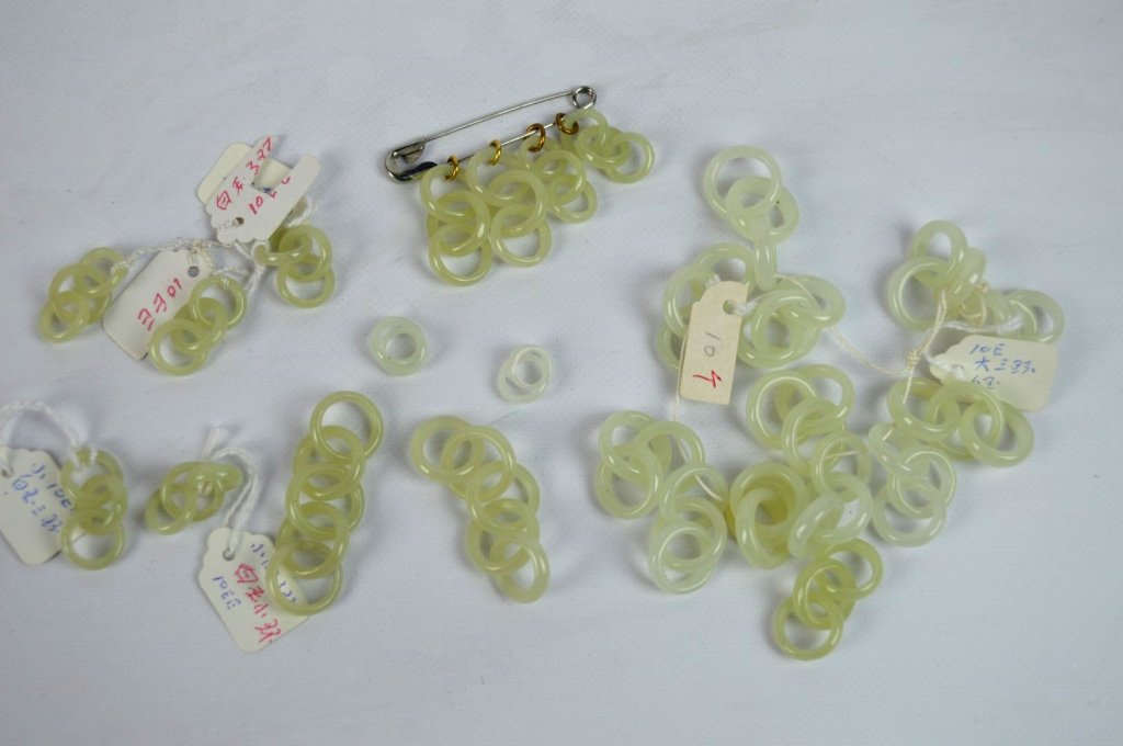 Good Group of Double & Triple White Jade Rings (1 of 6)