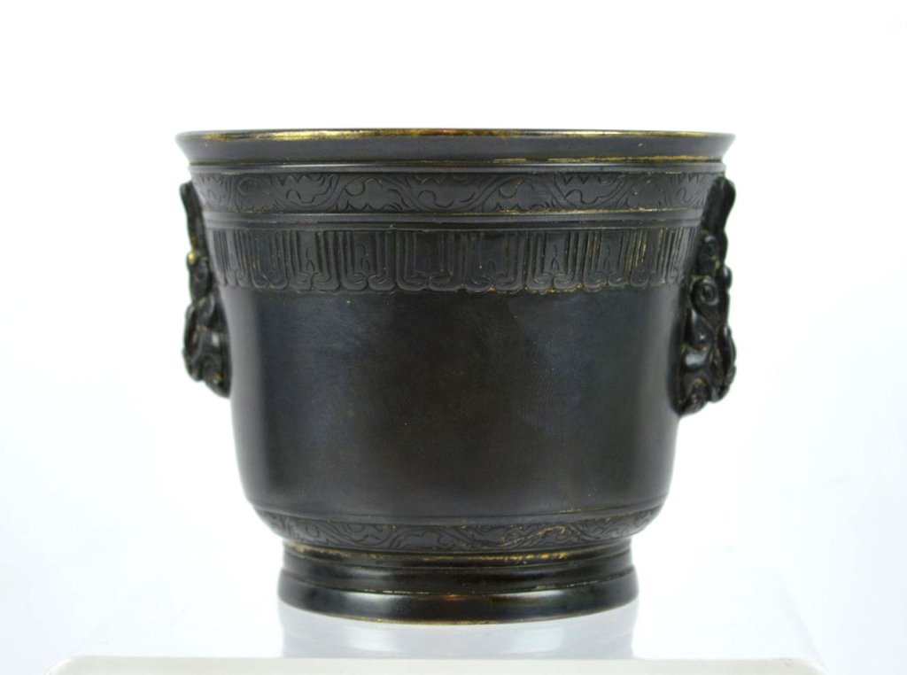 Fine 17th C Chinese Bronze Banded Censer (1 of 10)