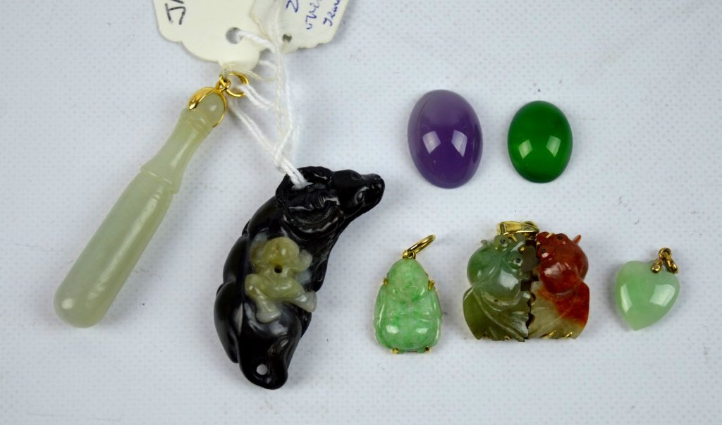 Group of 5 Old Jade or Jadeite Pendants (1 of 7)