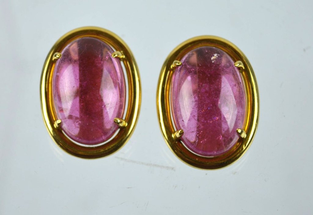 Gump's - Yellow 18K & Pink Tourmaline Earrings (1 of 7)