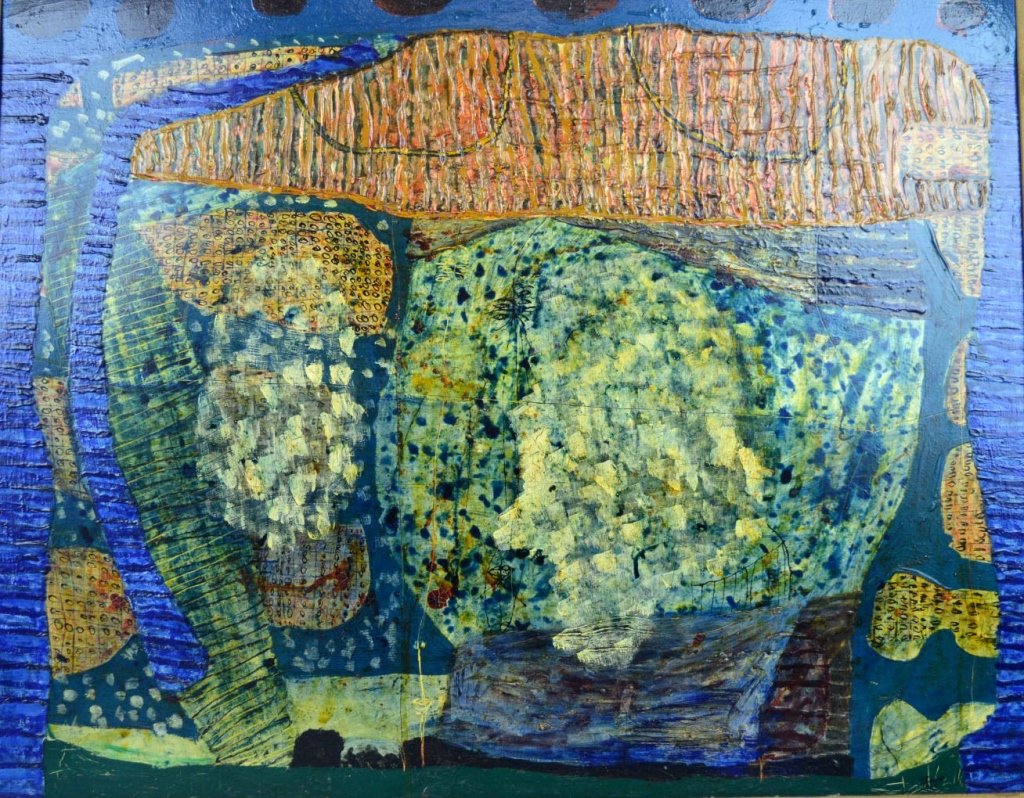 Joseph M. Glasco; "Blue Voyeur, 1953" Oil (1 of 10)