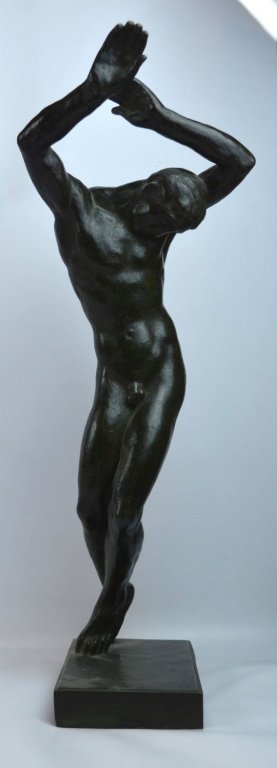Jan Stursa (Czech), "The Wounded" Bronze Sculpture (1 of 10)