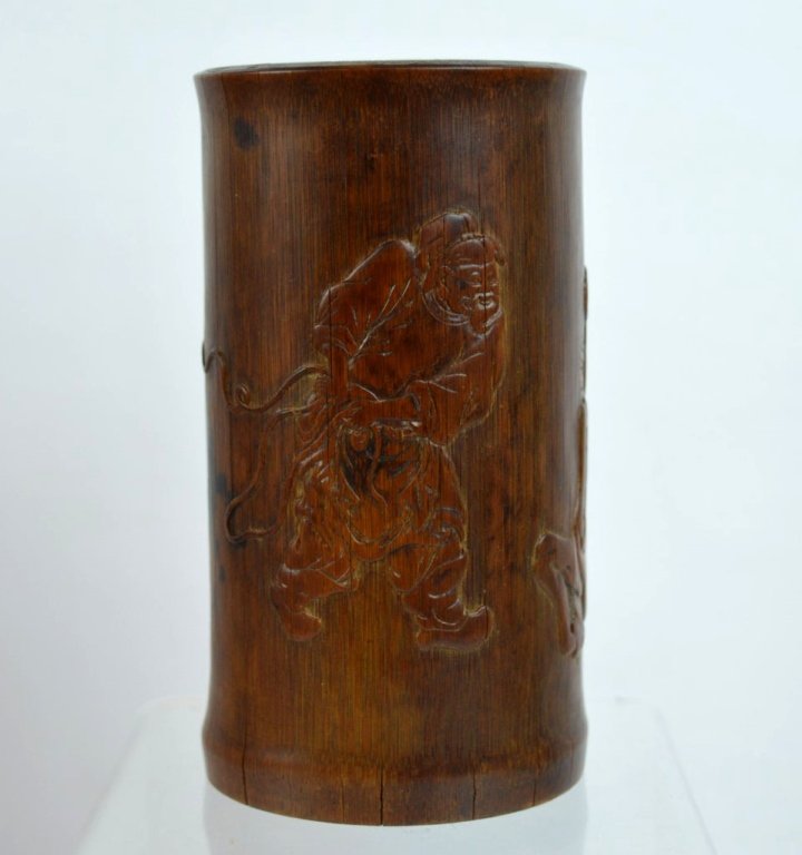 Important Chinese Carved Bamboo Brush Pot (1 of 10)