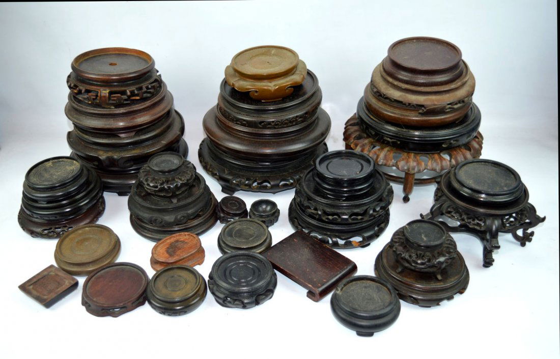 36 - Well Carved Chinese Hardwood Stands Various Sizes (1 of 7)
