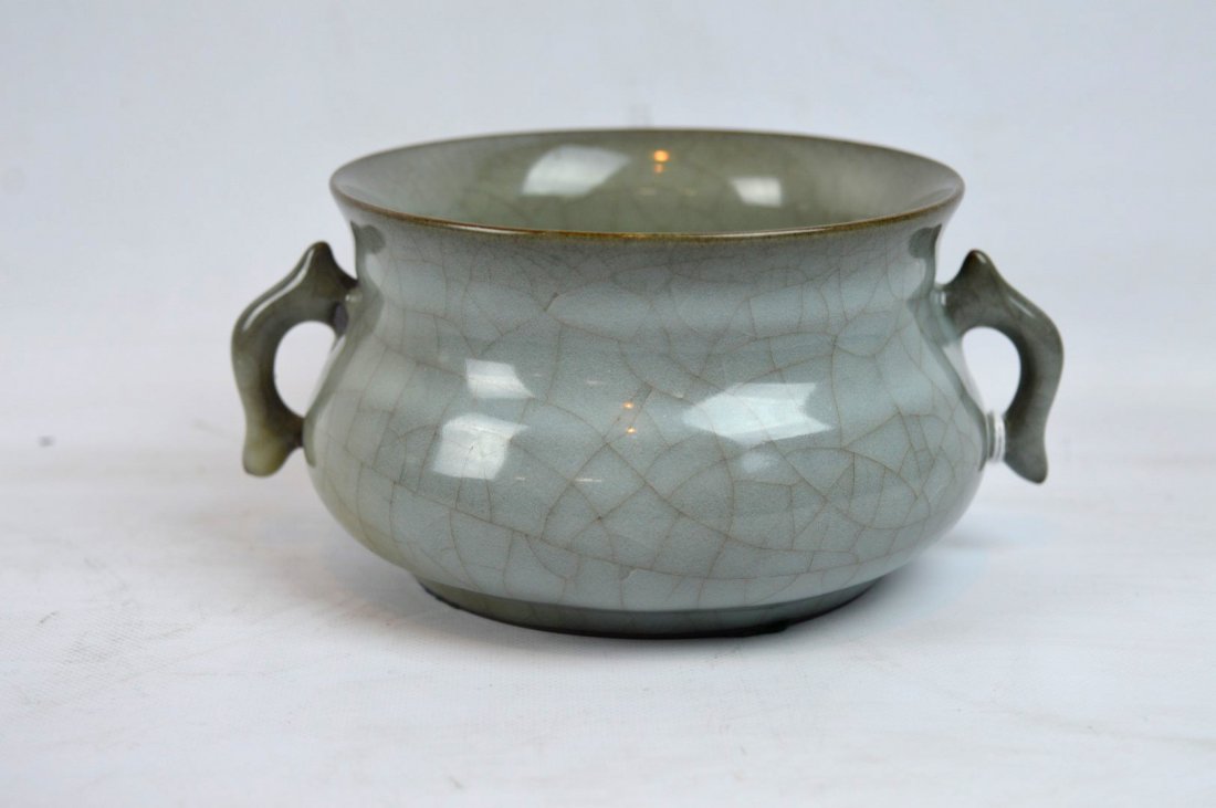 Chinese Crackle Glaze Porcelain 2-Handled Censer (1 of 6)