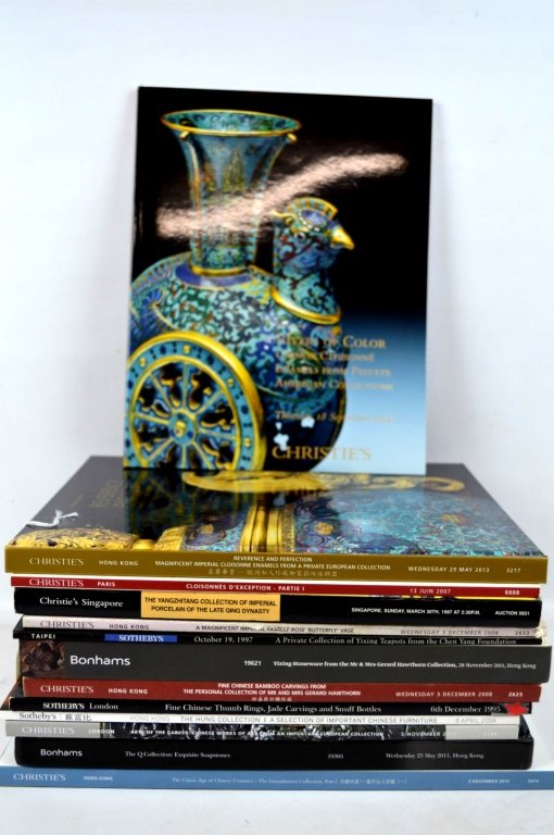 13 Specialized Chinese Auction Catalogues: 13 Specialized Chinese Auction Catalogues; Christie's Hong Kong Cloisonne 2013, Christie's New York Cloisonne 2014, Christie's Paris Juan Jose Amezaga Cloisonne 2007, Christie's Singapore Yangzhitang 