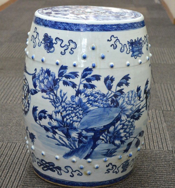 Chinese Blue & White Porcelain Garden Stool (1 of 10)