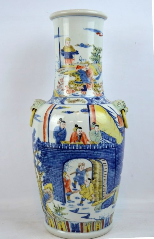 Chinese Famille Verte & Blue Porcelain Vase (1 of 9)