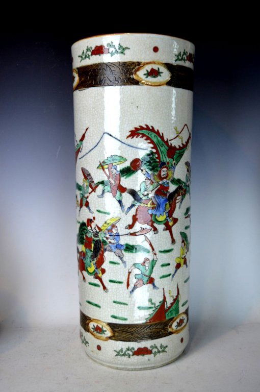 Chinese Crackle Glaze Porcelain Umbrella Stand (1 of 9)
