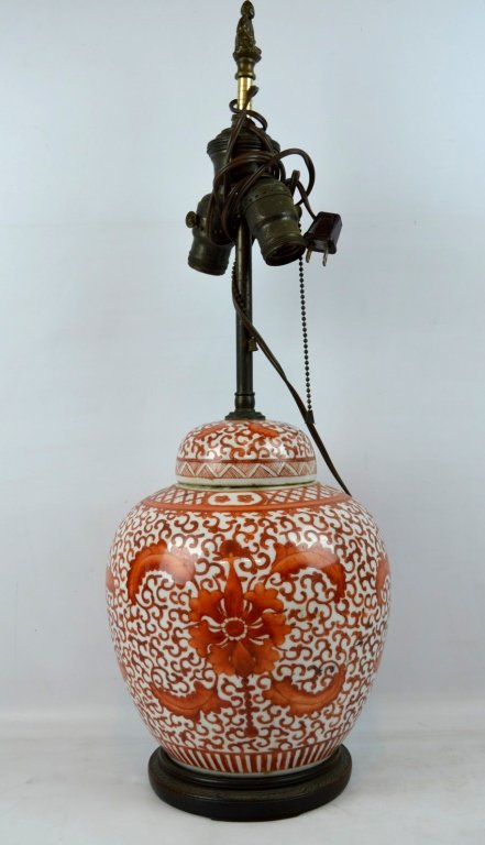 Chinese Iron Red Decorated Porcelain Ginger Jar (1 of 5)