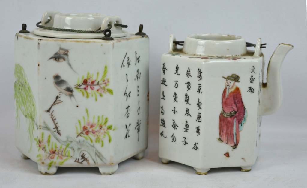 2 - 19th C Chinese Enameled Teapots (1 of 8)
