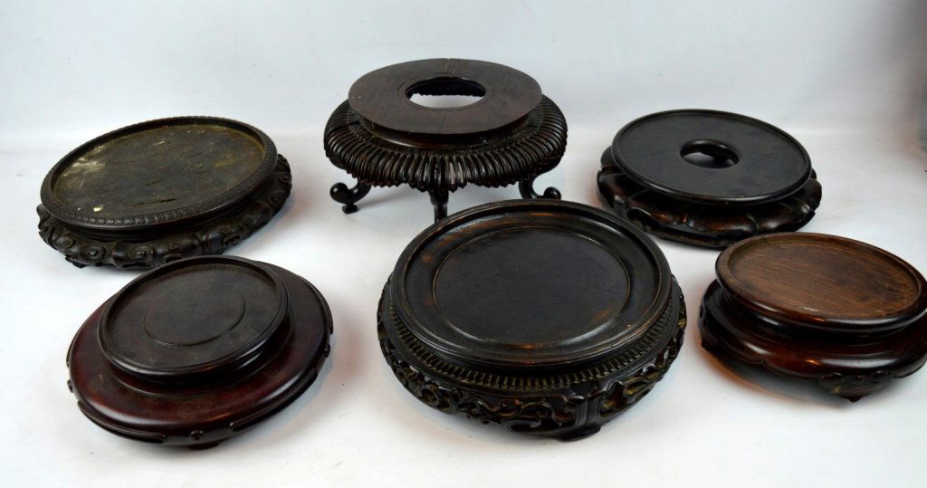 6 - Antique Chinese Hardwood Large Round Stands (1 of 10)
