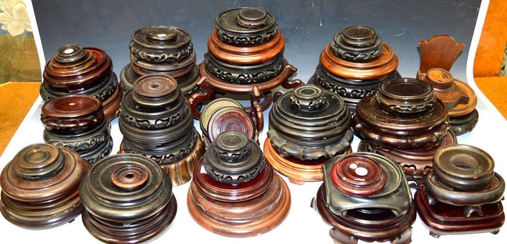 62 - Good Chinese Hardwood Round Stands Small-Med (1 of 10)