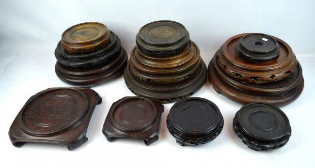 14 - Assorted Old Chinese Hardwood Round Stands (1 of 6)