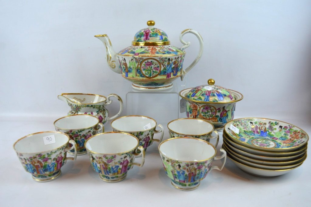 Fine Early 19th C Chinese Rose Mandarin Tea Set (1 of 10)