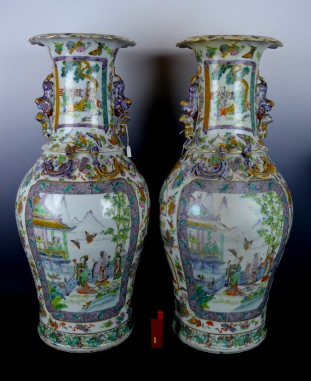 Sotheby's: Pr Large 19th C Chinese Porcelain Vases (1 of 10)