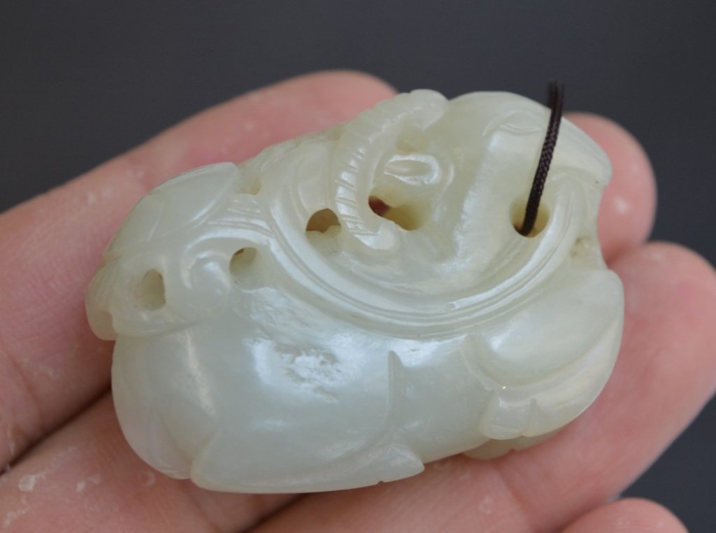 Chinese Carved White Jade Goat Toggle (1 of 6)