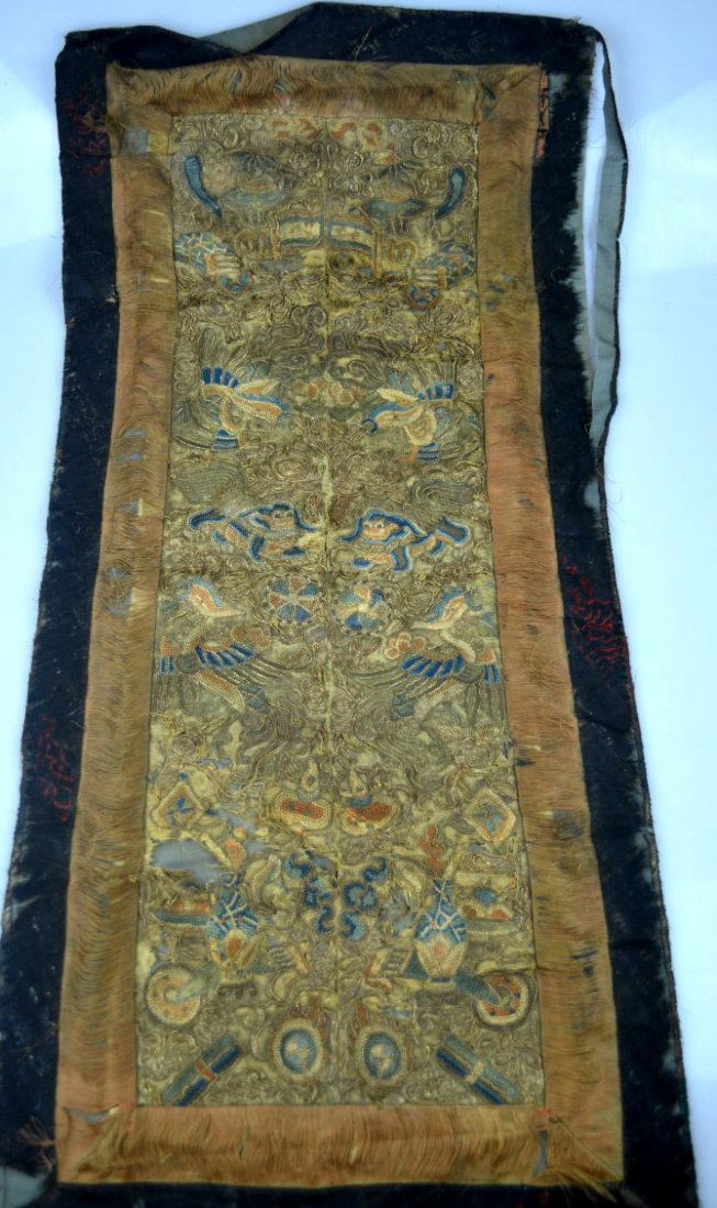 Antique Chinese Silk Embroidered Sleeve-ends (1 of 8)