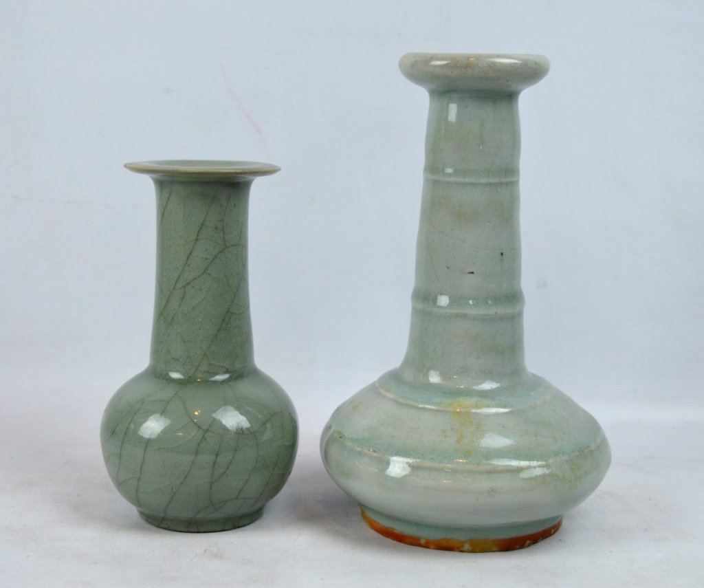 2 - Antique Chinese Celadon Porcelain Vases (1 of 8)