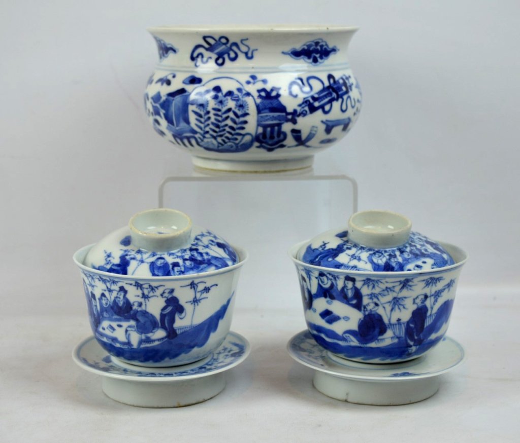 3 - 19th C Chinese Underglaze Blue Porcelains (1 of 10)