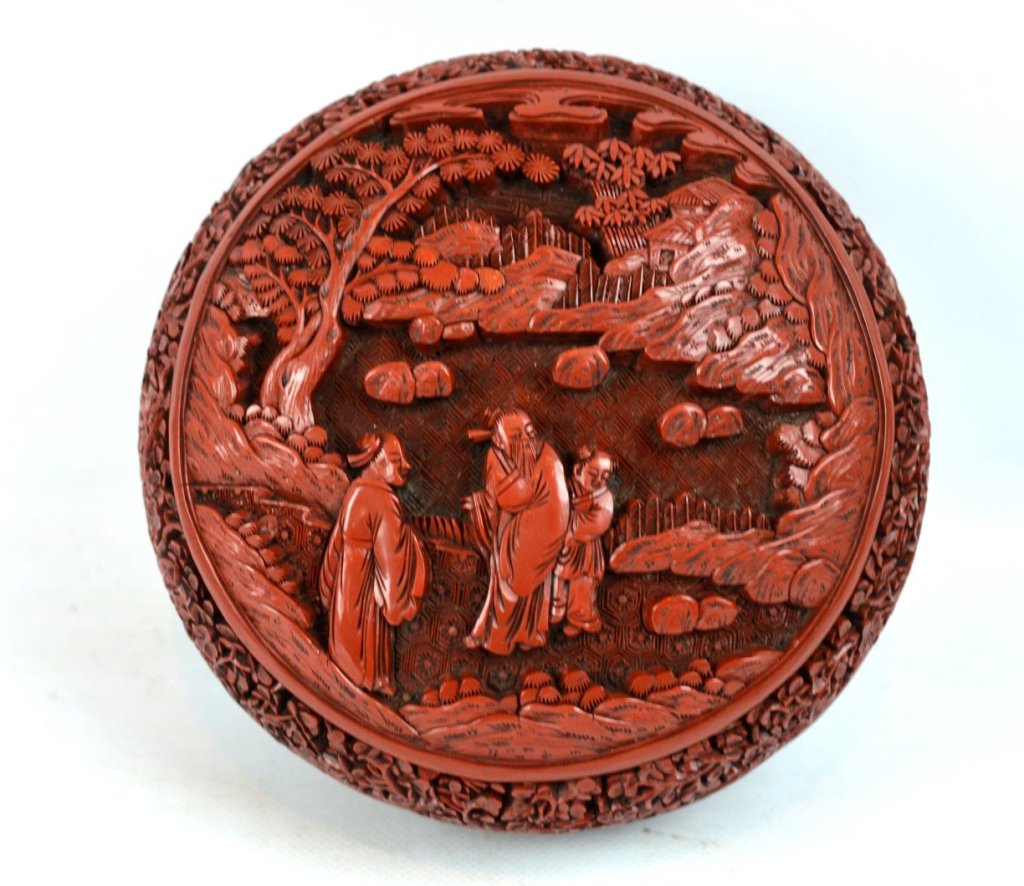 Very Fine 18th/19th C Chinese Cinnabar Lacquer Box (1 of 8)
