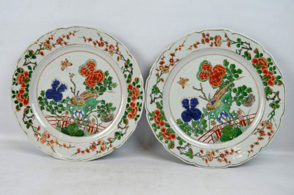 Good Pr Chinese Kangxi Period Famille Verte Plates (1 of 9)