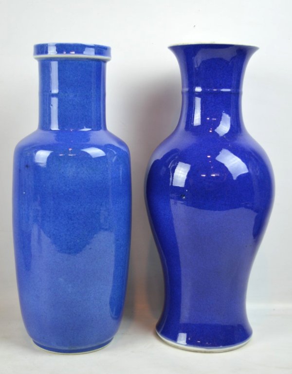 2 - 19th C Chinese Powdered-Blue Porcelain Vases (1 of 10)