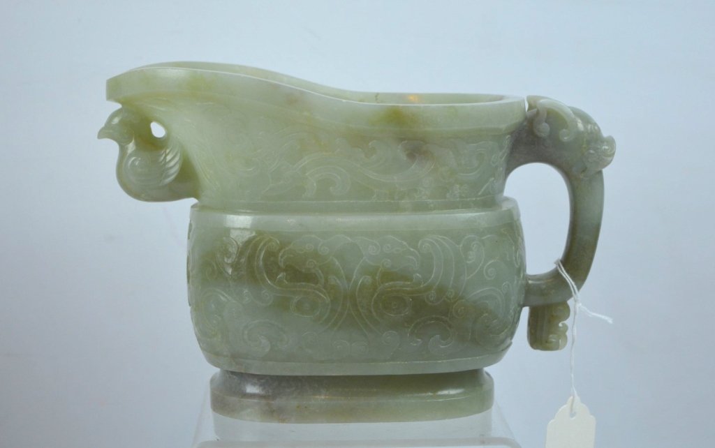 Large Antique Chinese Carved Jade Archaic Vessel (1 of 10)