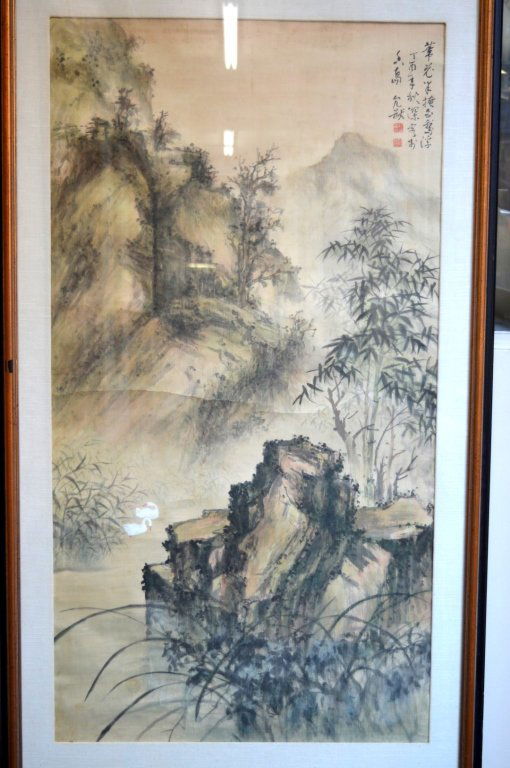Chinese Landscape in the Rain Painting in Ink (1 of 7)