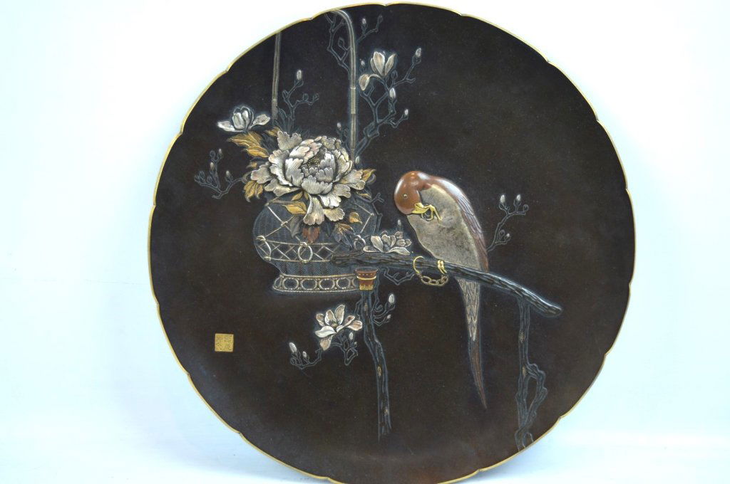 Japanese Mixed Metal Aesthetic Movement Plaque (1 of 8)