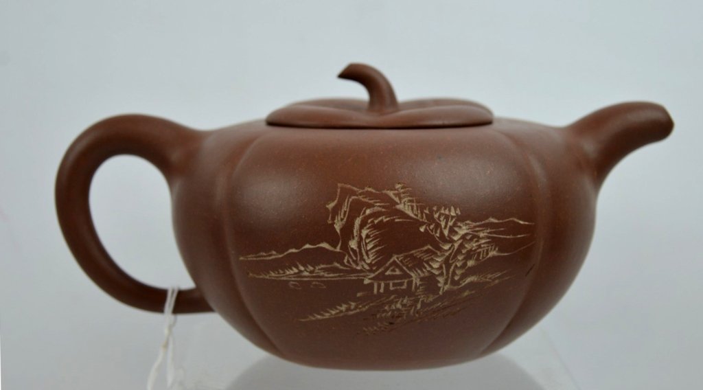 Fine Chinese Republic Incised Yixing Teapot (1 of 9)