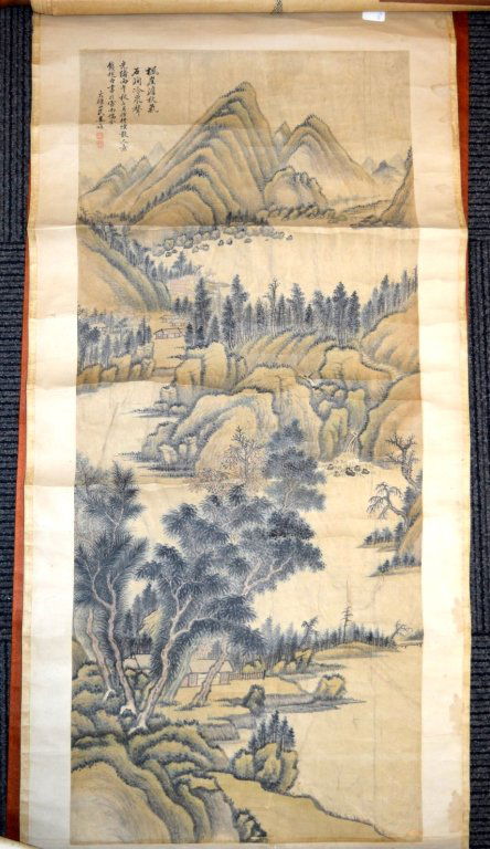 Antique Chinese Ink & Color Landscape Painting (1 of 8)