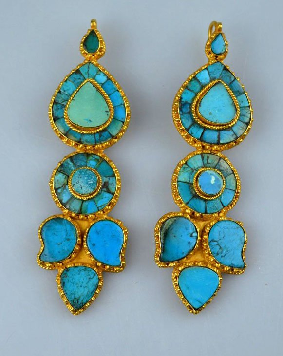 earrings tibetan gold - Gem