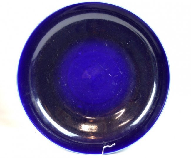 Large Chinese Cobalt Blue Glazed Porcelain Bowl (1 of 5)